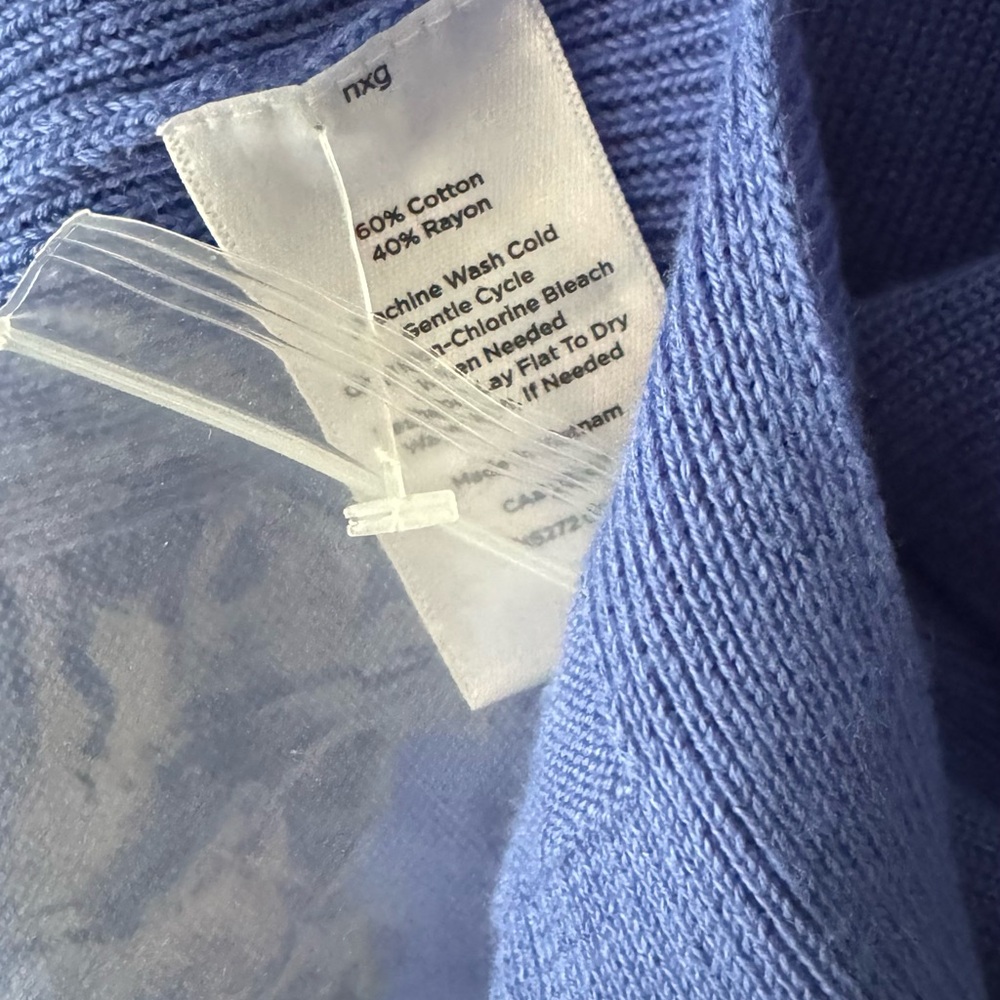 Talbots Blue Cardigan Sweater V-Neck Knit sz XL NWOT 234 - Picture 3 of 4